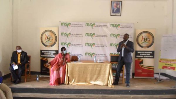 Emyooga Sacco account frozen over leadership, fraud claims in Mbale Mbale City Minister of State for Microfinance Hon Haruna Kyeyune Kasolo addressing Rukiga District leaders EMYOOGA