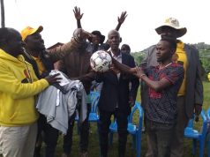 Counsel Isaac Atukunda donates sports items to Rukungiri Municipality teams