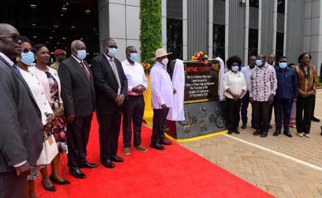 Museveni at the official commissioning of the Kiira Vehicle Plant in Jinja City