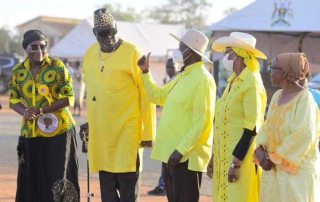 Museveni and Mrs Janet Museveni with some NRM leaders