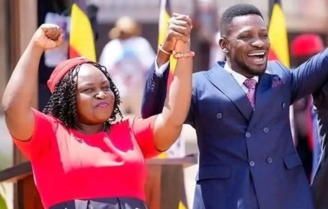 Jackline Tukamushaba with Kyagulanyi recently