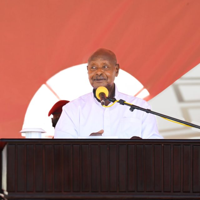 Museveni addressing the Members of Parliament at the National Budget presentation