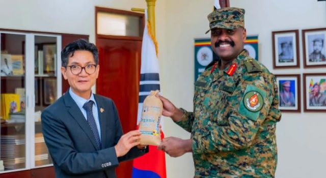 CDF Gen Muhoozi Kainerugaba bids farewell to South Korean Ambassador