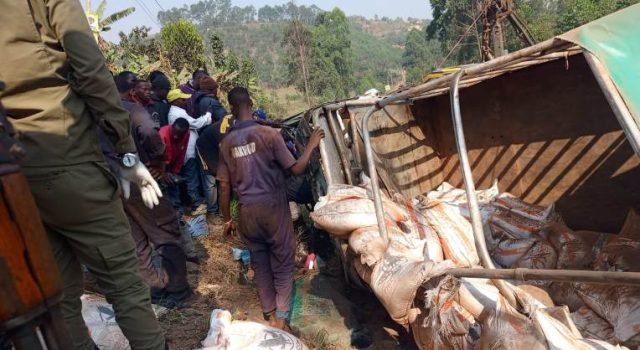 Fuso Truck crashes Boda Boda Rider to death