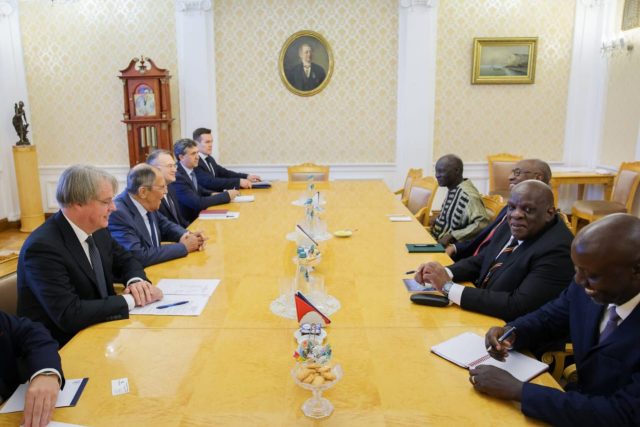 Rugunda and Olara Otunnu in meeting with Russia Delegation