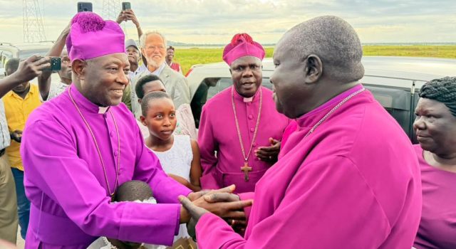 Archbishop Kaziimba Mugalu arrives in Soroti for a Farewell visit
